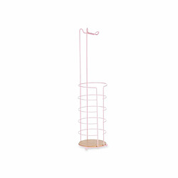 Berilo Porte-rouleaux pour Papier Toilette Rose Métal Bambou 16,5 x 63,5 x 16,5 cm (4 Unités)