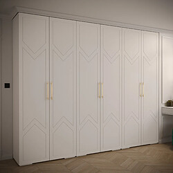 Abiks Meble Armoire à portes battantes Manhattan Ryfel 8 236,7/300/47 6 portes (Blanc)