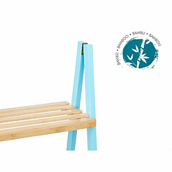 Berilo Etagère de salle de bains Bleu Naturel Bambou Bois de pin 40,3 x 81,5 x 30 cm pas cher