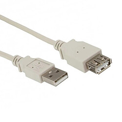 Câble Extension Rallonge 1x USB 2.0 A Mâle vers 1x USB 2.0 A Femelle 60cm Beige - Occasion