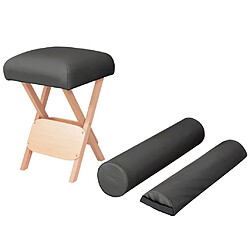 vidaXL Tabouret de massage pliant siège 12 cm d'épaisseur 2 traversins