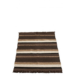 Dansmamaison Plaid Ethnique Coton Marron/Noir/Beige