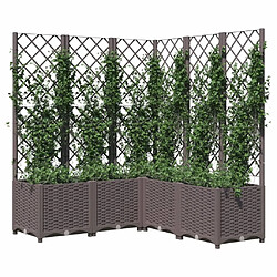 Avis Maison Chic Jardinière,Bac à fleurs avec treillis - pot de fleur Marron 120x120x136 cm PP -GKD63785