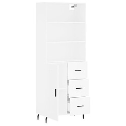 Avis vidaXL Buffet haut Blanc 69,5x34x180 cm Bois d'ingénierie