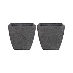 Beliani Lot de 2 cache-pots gris 49 x 49 x 49 cm ZELI