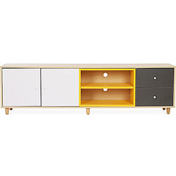 ICONIK INTERIOR Meuble TV en Bois - Design Scandinave - Bena Multicolore