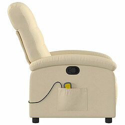 Maison Chic Fauteuil de massage inclinable,Fauteuil luxe de relaxation Crème Tissu -MN42889 pas cher