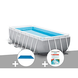 Kit piscine tubulaire Intex Prism Frame rectangulaire 4,00 x 2,00 x 1,00 m + Bâche à bulles + Kit de traitement au chlore