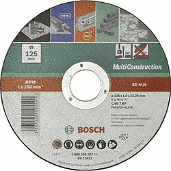 Bosch 2609256306 Disque Ã tronÃ§onner Ã moyeu plat Multi Construction DiamÃ¨tre 115 mm DiamÃ¨tre d'alÃ©sage 22/23 mm Epaisseur 1 mm