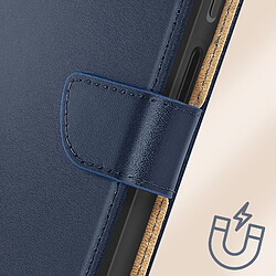 Avizar Housse pour Samsung Xcover 6 Pro Cuir Véritable Portefeuille Support Bleu Nuit pas cher