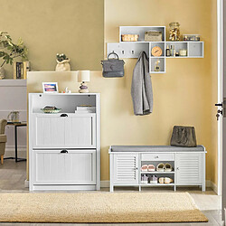 Avis SoBuy FSR83-W Banc de Rangement avec Coussin Rembourré Meuble Bas Entrée Commode à Chaussure Banquette Confortable