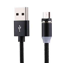 Wewoo Câble magnétique noir pour Samsung / Huawei / Xiaomi / Meizu / LG / HTC et autres smartphones 1m Weave Line USB vers Micro USB de charge magnétique,