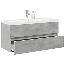 vidaXL Ensemble de meubles de salle de bain 2 pcs gris béton