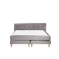 Beliani Lit boxspring en velours gris 180 x 200 cm MARQUISE pas cher