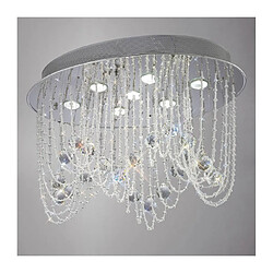 Luminaire Center Plafonnier Camilla ovale 7 Ampoules chrome poli/cristal