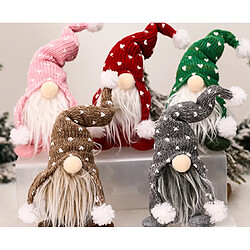 C289 5 pcs Noël forestier Barbe blanche Poupée sans visage Christmas de Noël Nordic Forester Tricoté Chapeau Poupée Assis Doll