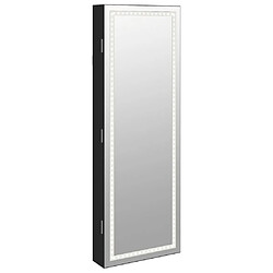 vidaXL Armoire à bijoux avec miroir et éclairage LED mural noir