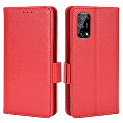 Etui en PU texture litchi avec support, rouge pour votre Realme V5 5G/Q2/7 5G/Oppo K7x