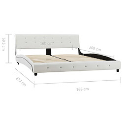 vidaXL Cadre de lit sans matelas blanc similicuir 160x200 cm pas cher