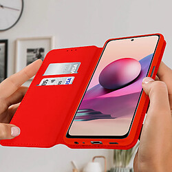 Avis Avizar Housse Redmi Note 10 / Note 10s Porte-cartes Support Vidéo rouge