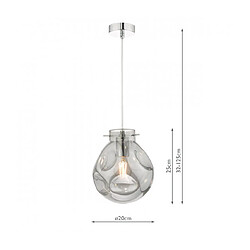 Luminaire Center Plafonnier Quinn Chrome poli,verre fumé 1 ampoule 25cm pas cher