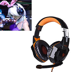 Wewoo Casque PC Orange pour ordinateur, Longueur de câble: 2.2m stéréo de jeu de basse avec micro et LED