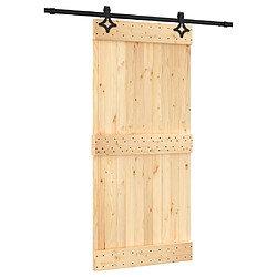 vidaXL Porte coulissante et kit de quincaillerie 95x210 cm pin massif