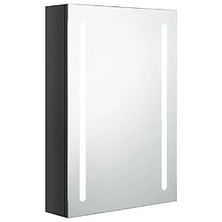 Maison Chic Armoire de salle de bain,Meuble de rangement,Meuble haut à miroir LED noir brillant 50x13x70 cm -GKD934584