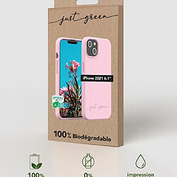 BIGBEN Coque iPhone 13 Natura Baby Pink - Eco-conçue Just Green pas cher