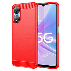 Htdmobiles Coque pour Oppo A58 5G / A78 5G - housse etui silicone gel carbone + film ecran - ROUGE