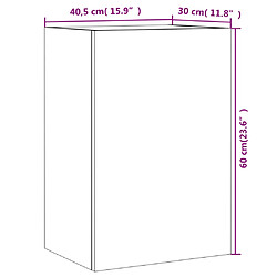 vidaXL Meubles TV muraux 2 pcs blanc 40,5x30x60 cm bois d'ingénierie pas cher