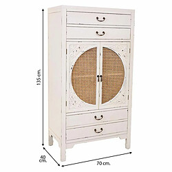 Acheter Armoire Alexandra House Living Blanc Rotin Bois d'épicéa Bois MDF 40 x 135 x 70 cm