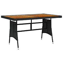 Maison Chic Table de jardin | Table d'extérieur Noir 130x70x72 cm Résine tressée et acacia -GKD85102