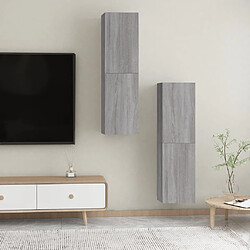 Acheter Maison Chic Lot de 2 Meubles TV muraux Banc TV suspendus pour salon Sonoma gris 30,5x30x110 cm -MN18899