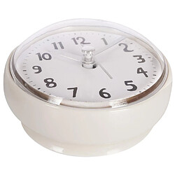 Horloge murale salle de bain avec ventouse étanche sur ventouse petit beige 7,5 cm pas cher