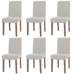 Decoshop26 Lot de 6 chaises de salle à manger dossier haut en tissu bouclé crème pieds en bois clairs 04_0007633