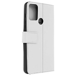 Avizar Housse Motorola Moto G50 Aspect Grainé Folio Stand Vidéo Blanc