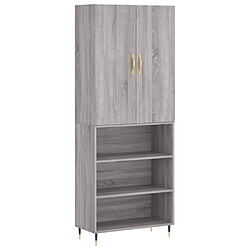 vidaXL Buffet haut Sonoma gris 69,5x34x180 cm Bois d'ingénierie