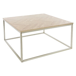 ML DESIGN MODERN LIVING Table basse d'appoint carrée 80x80x40 cm aspect chêne panneau particules laminé