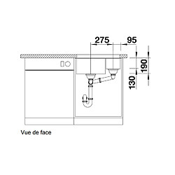 Evier à encastrer 56cm noir - 525986 - BLANCO pas cher