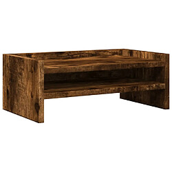 vidaXL Support de moniteur chêne fumé 42x24x16 cm bois d'ingénierie