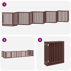 Acheter vidaXL Barrière pour chien porte pliable 10 panneaux bois de peuplier