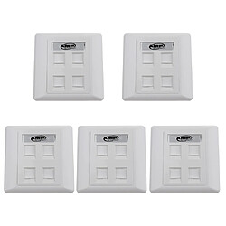 Prise De Réseau Ethernet Du Port RJ45 / RJ11 De La Plaque Frontale De Prise Murale De Données 5x Quad 4