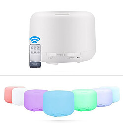 Wewoo Humidificateur d'Air Diffuseur ultrasonique de brouillard d'huile d'huiles essentielles d'humidificateur blanc à distance dégagement pour ultrasoniques couleur d'atomiseur LED, capacité: 500 ml, CC 24V, prise US