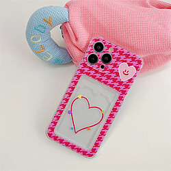 GUPBOO Étui pour iPhone13ProMax Plaid Love Card Sleeve Silicone Phone Case Soft