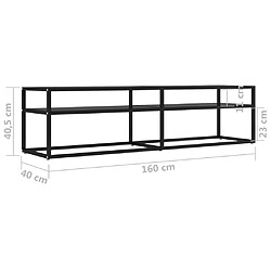 vidaXL Meuble TV noir 160x40x40,5 cm verre trempé pas cher