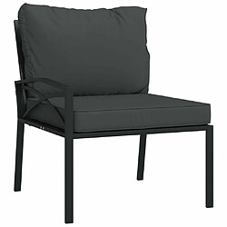 Maison Chic Salon de jardin 11pcs + coussins - Mobilier/Meubles de jardin - Table et chaises d'extérieur gris acier -MN61568 pas cher