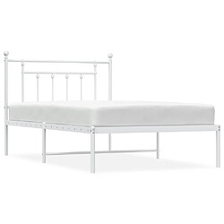 Maison Chic Lit adulte - Cadre de lit métal avec tête de lit pour chambre blanc 107x203 cm -MN16406