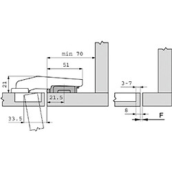 Charnière CLIP TOP Blum pour porte dangle 45 CHA79B9458