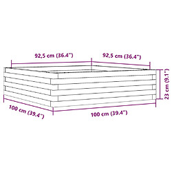 vidaXL Jardinière 100x100x23 cm bois de pin massif pas cher